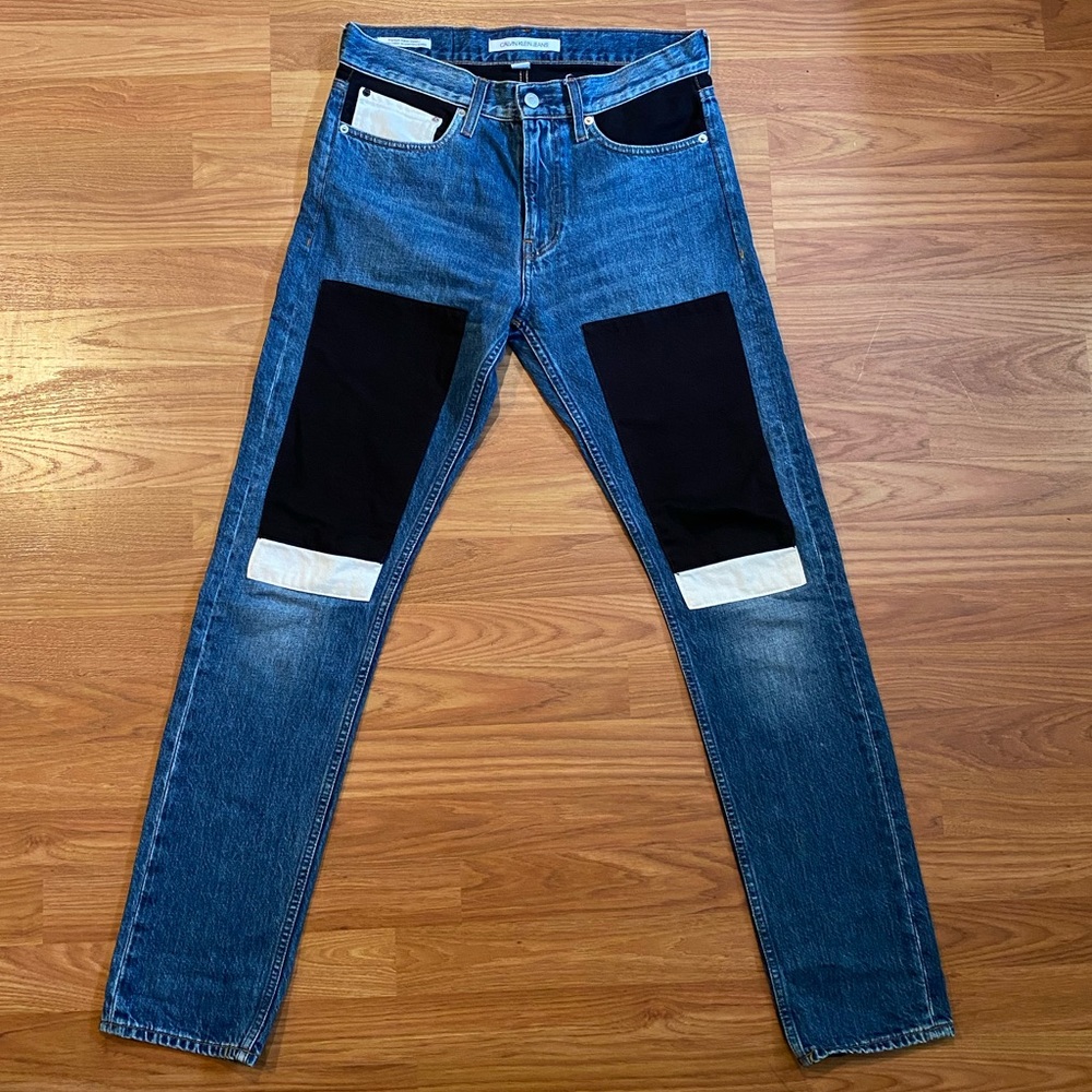 Calvin Klein Jeans Mens Slim-Fit Blocked Patches